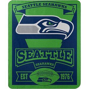 SEATTLE SEAHAWKS FLEECE BLANKET THROW NFL BY NORTHWEST MARQUE SERIES NEW
